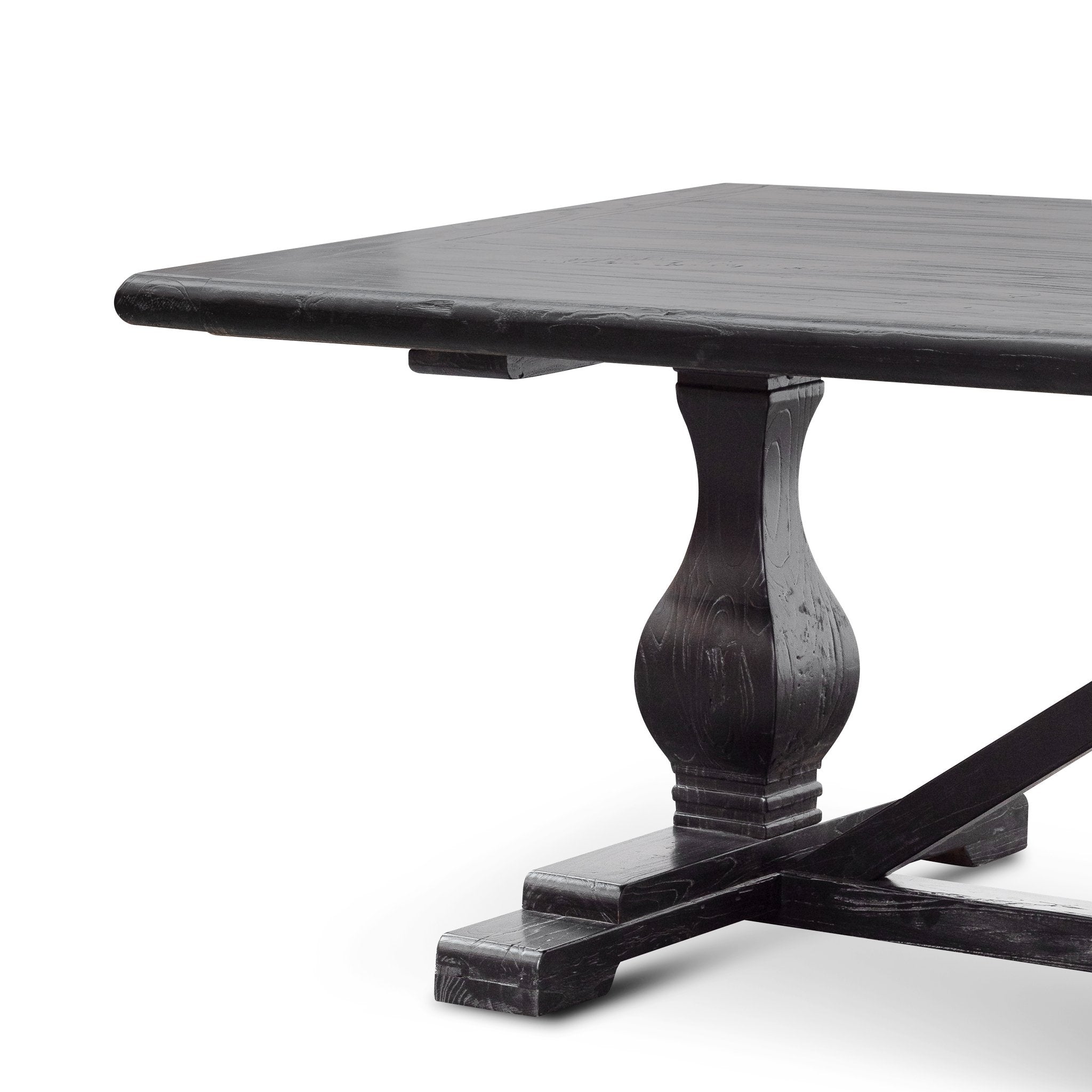 Titan Reclaimed Dining Table 3m - Black- 1.2m (W) - Thick Top