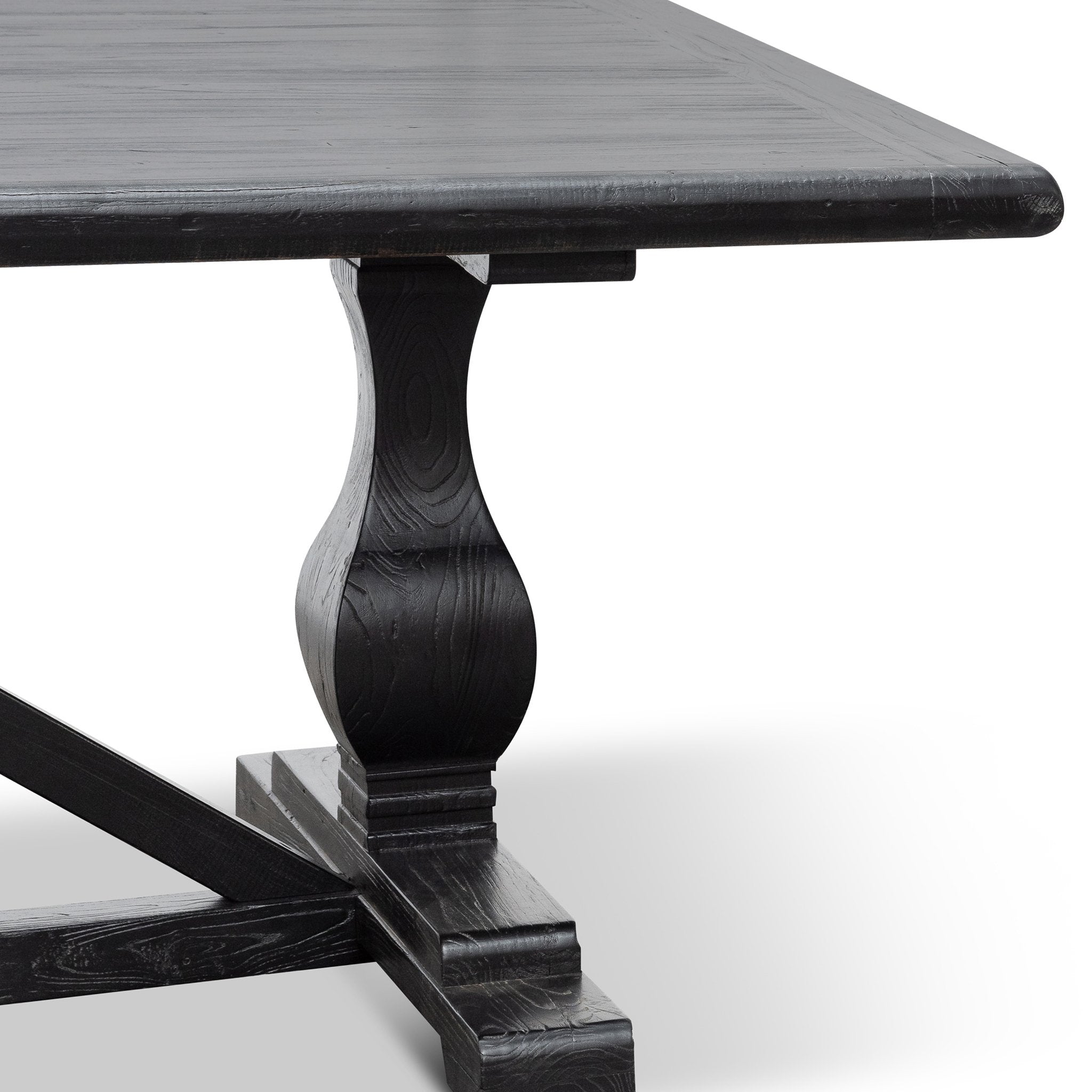 Titan Reclaimed Dining Table 3m - Black- 1.2m (W) - Thick Top