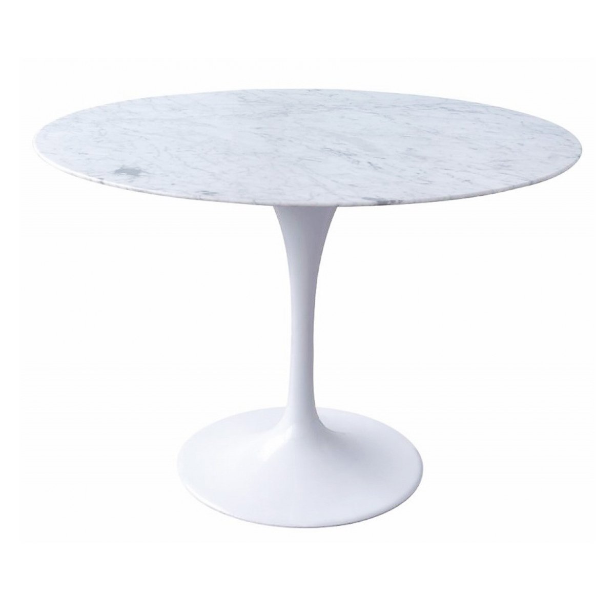 Tulip 120cm Round Marble Dining Table - Aluminium