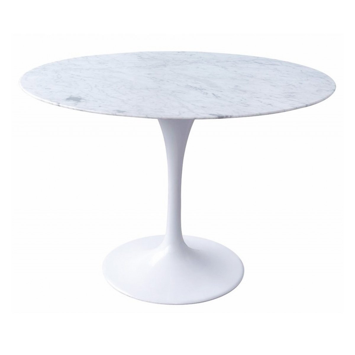 Tulip 90cm Round Marble Dining Table - Eero Saarinen - Aluminium