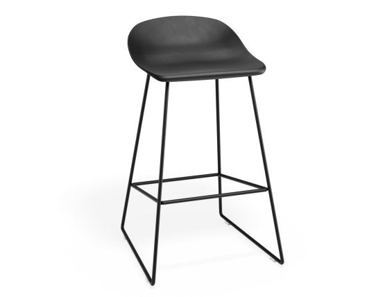 Pop - Black Frame and Black Shell Seat  - 65cm Kitchen Bench Seat Height