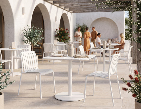 Roku Cafe Table - Outdoor - White - 65 x 65cm Table Top