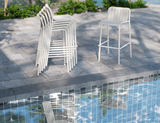 Roku Outdoor Bar Stool in Matt Charcoal