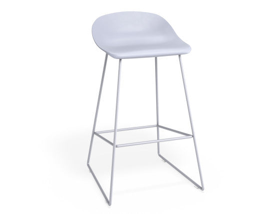Pop Stool - Powder Blue Frame and Shell Seat  - 65cm Kitchen Bench Seat Height