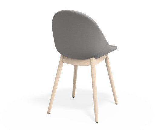 Pebble Fabric Light Grey Upholstered Chair - Pyramid Fixed Base - Black