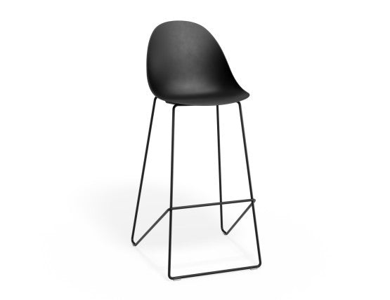Pebble Black Stool Shell Seat - Counter Stool 75cm Seat