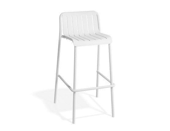 Roku Outdoor Bar Stool in Matt White