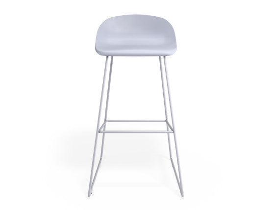 Pop Stool - Powder Blue Frame and Shell Seat  - 65cm Kitchen Bench Seat Height