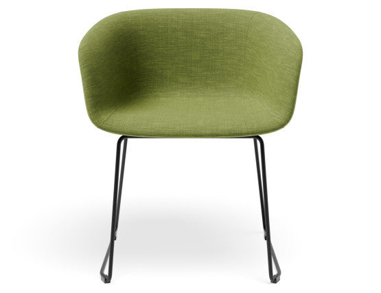 Lonsdale Armchair - Black Sled - Green Fabric