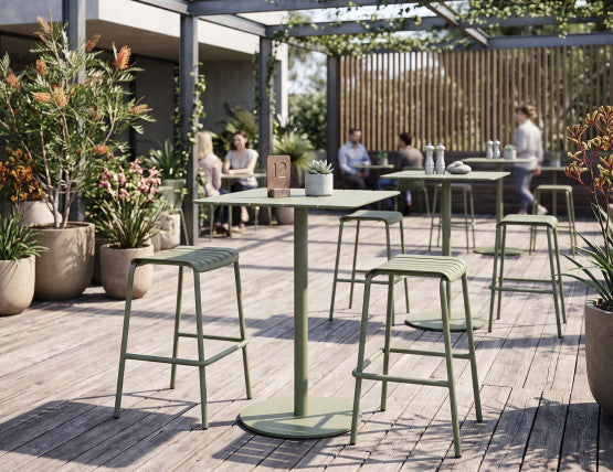 Roku High Bar Table - Outdoor - Eucalyptus Green - 65 x 65cm Table Top