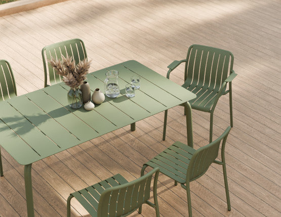 Roku Outdoor Armchair in Matt Eucalyptus Green - No Cushion