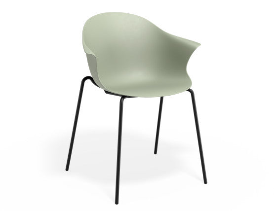 Pebble Armchair Mint Green with Shell Seat - Pyramid Fixed Base