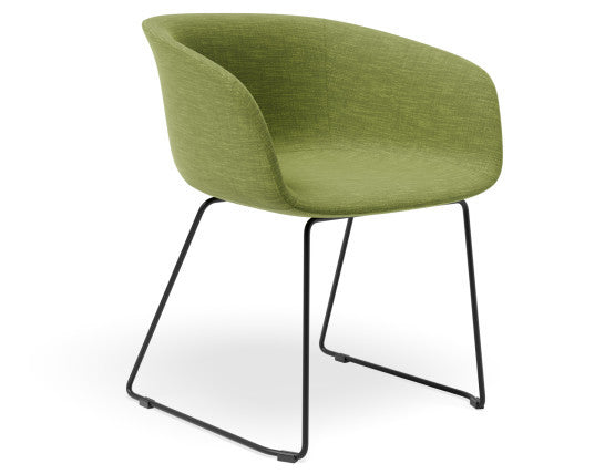 Lonsdale Armchair - Black Sled - Green Fabric