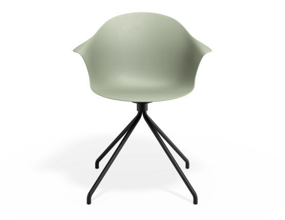 Pebble Armchair Mint Green with Shell Seat - Pyramid Fixed Base