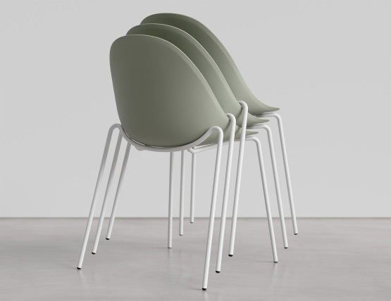 Pebble Chair Mint Green with Shell Seat - Pyramid Fixed Base with Castors - Black
