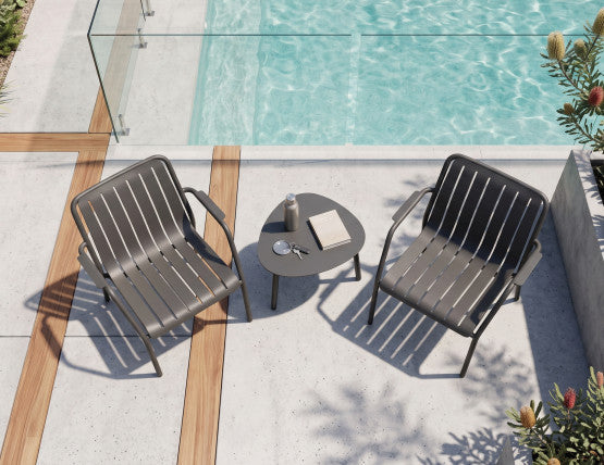 Roku Outdoor Lounge Chair in Matt Charcoal