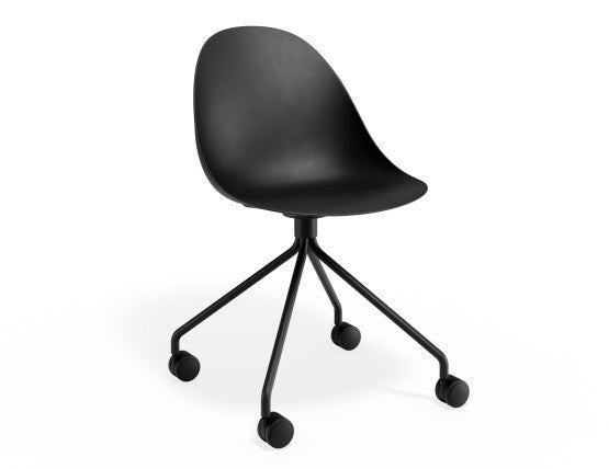 Pebble Chair Black with Shell Seat - 4 Post Stackable