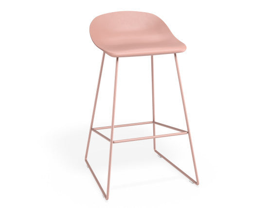 Pop Stool - Soft Pink Frame and Shell Seat  - 65cm Kitchen Bench Seat Height