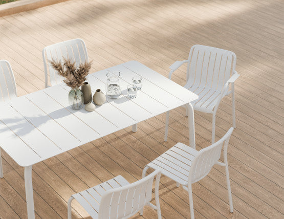 Roku Outdoor Armchair in Matt White - No Cushion