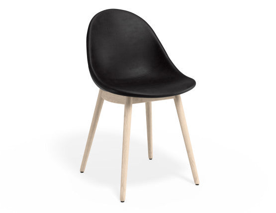Pebble Chair Black Upholstered Vintage Seat - 4 Post Base - Black