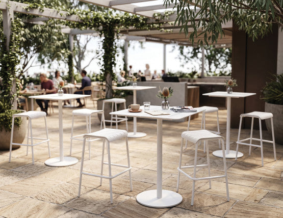 Roku High Bar Table - Outdoor - White - 65 x 65cm Table Top