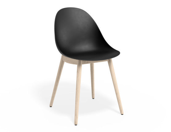 Pebble Chair Black with Shell Seat - 4 Post Stackable