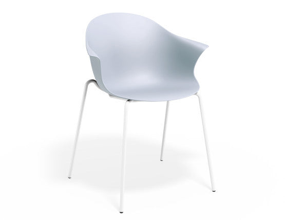 Pebble Armchair Pale Blue with Shell Seat - Pyramid Fixed Base