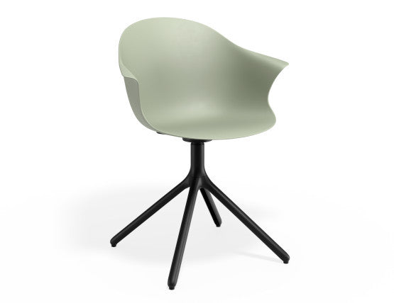 Pebble Armchair Mint Green with Shell Seat - Pyramid Fixed Base
