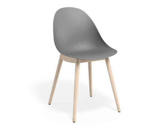 Pebble Chair Grey with Shell Seat - Sled Stackable Base - Black