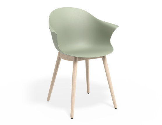 Pebble Armchair Mint Green with Shell Seat - Pyramid Fixed Base