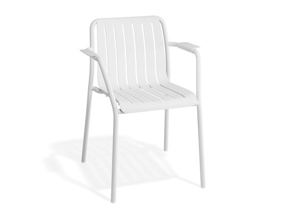 Roku Outdoor Armchair in Matt White - No Cushion