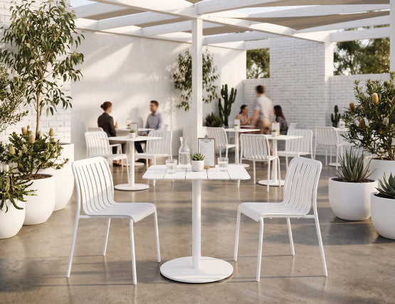 Roku Cafe Table - Outdoor - White - 65 x 65cm Table Top