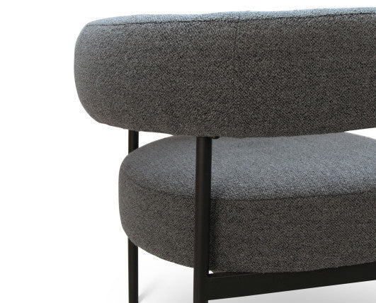 Marlowe Occasional Chair - Black Legs - Stone Grey Fabric