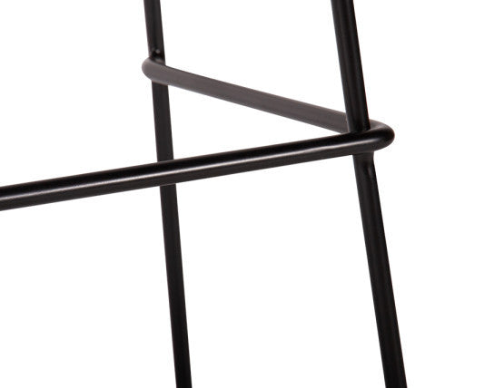 Hugo Bar Stool - Black - Black Seat - 68cm Kitchen Height Round Seat