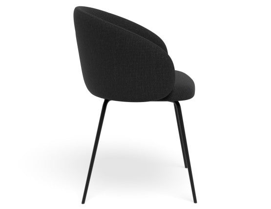 Henley Dining Chair - Black Legs - Anthracite Fabric