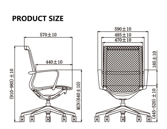 Lunar Low Back Office Chair - Black Frame - Black Mesh