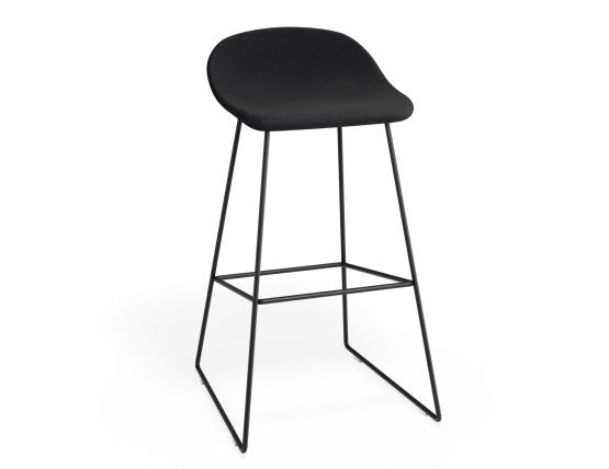 Pop Stool - Black Frame and Fabric Anthracite Seat - 75cm Commercial Bar Height