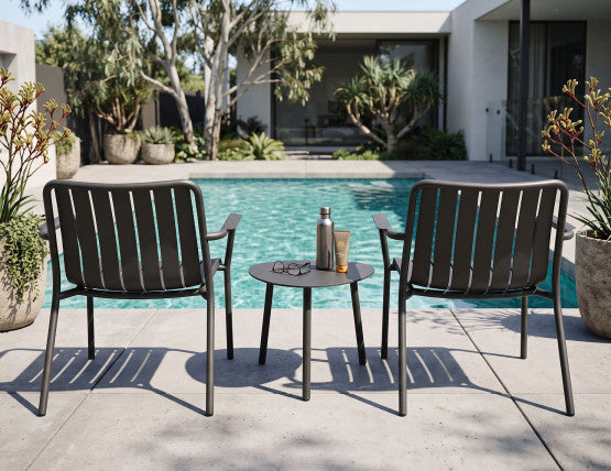 Roku Outdoor Lounge Chair in Matt Charcoal