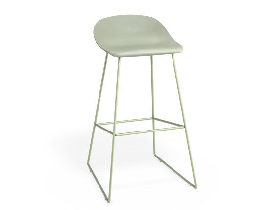 Pop Stool - Dusty Green Frame and Shell Seat  - 65cm Kitchen Bench Seat Height
