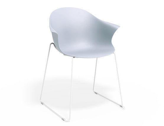 Pebble Armchair Pale Blue with Shell Seat - Pyramid Fixed Base