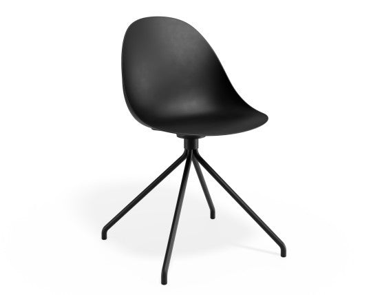 Pebble Chair Black with Shell Seat - 4 Post Stackable