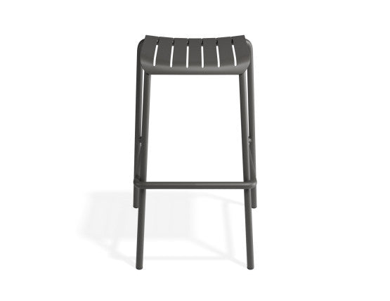 Roku Outdoor Backless Bar Stool in Matt Charcoal