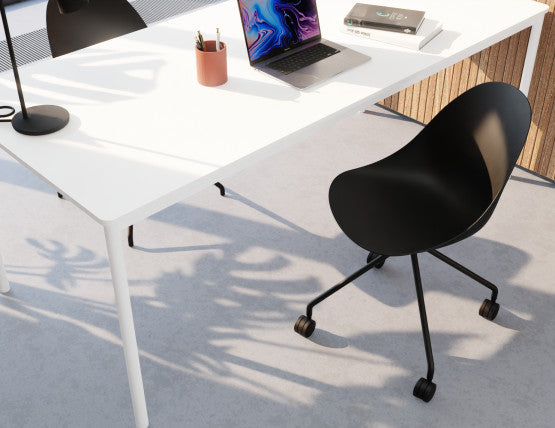 Pebble Chair Black with Shell Seat - 4 Post Stackable