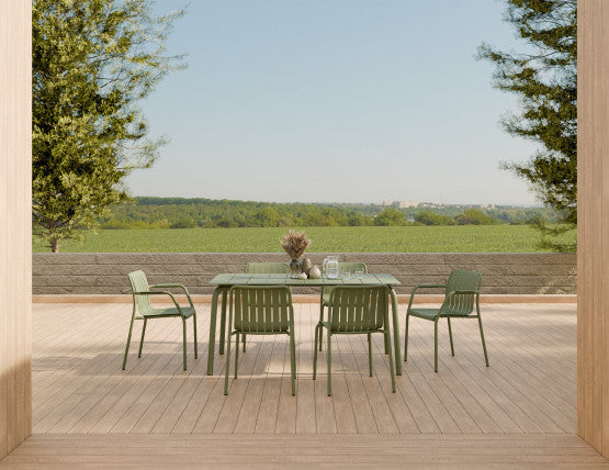 Roku Outdoor Armchair in Matt Eucalyptus Green - No Cushion