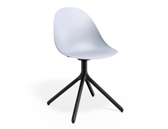 Pebble Chair Pale Blue with Shell Seat - Sled Stackable Base - Black