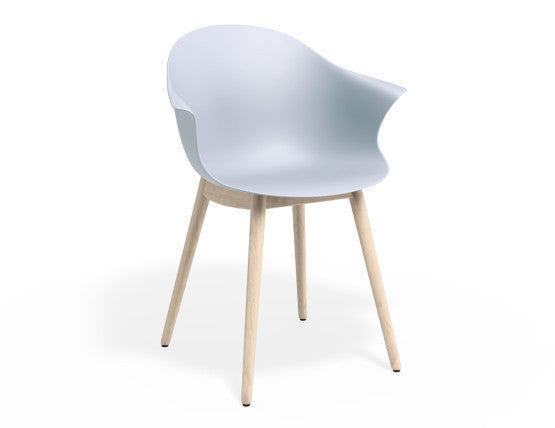 Pebble Armchair Pale Blue with Shell Seat - Pyramid Fixed Base