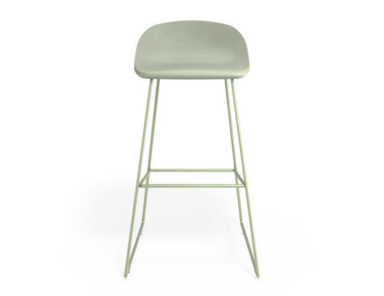 Pop Stool - Dusty Green Frame and Shell Seat  - 65cm Kitchen Bench Seat Height