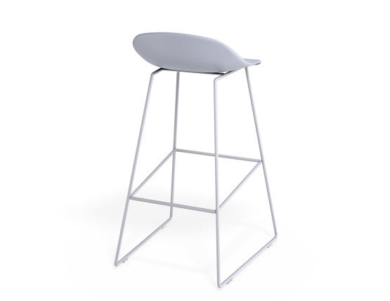 Pop Stool - Powder Blue Frame and Shell Seat  - 65cm Kitchen Bench Seat Height