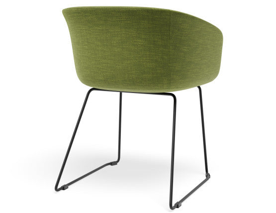 Lonsdale Armchair - Black Sled - Green Fabric