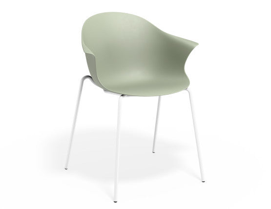 Pebble Armchair Mint Green with Shell Seat - Pyramid Fixed Base